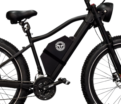 Fat Saddle 2000W fat tire eBike - side profile showing size of the 60V 24Ah battery